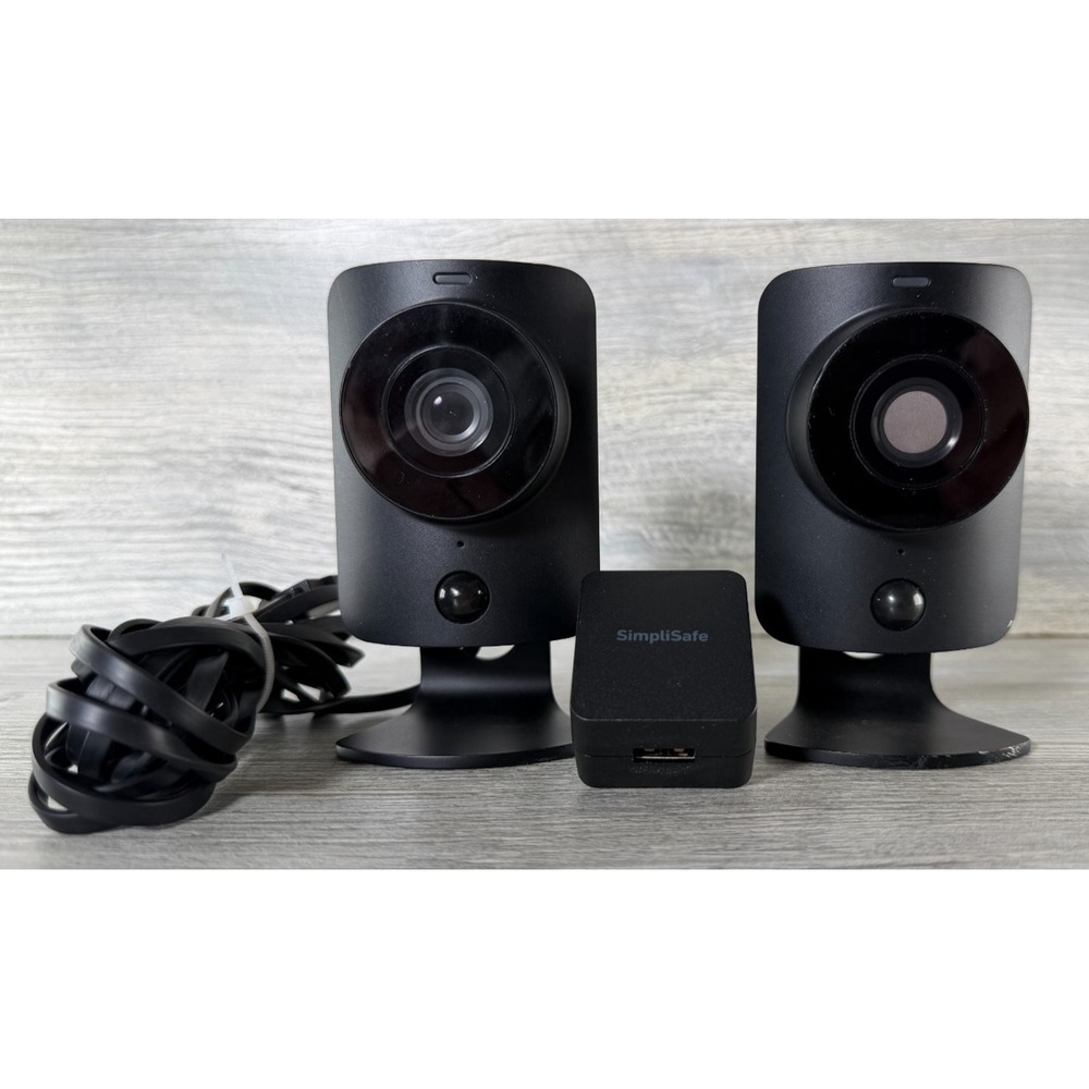SimpliSafe 2 Lot SimpliCam SSCM2 Indoor Security 1080p HD Video Cameras Black